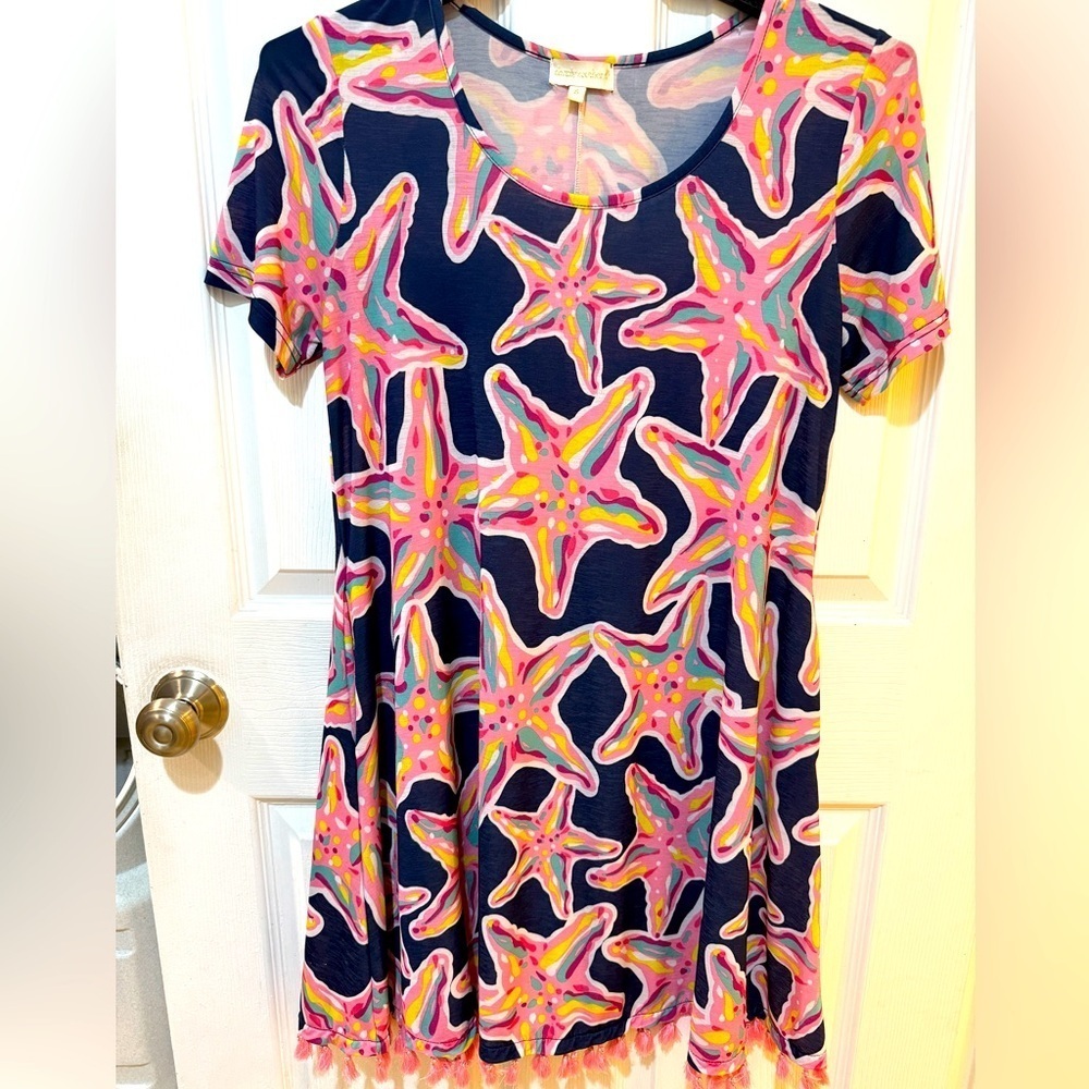 Colorful Starfish Print Dress Simply Southern Beach cruise vacay tropical cancun